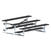 Bleacher - 7-1/2 ft. (3 Row - Single Foot Plank) - Tip & Roll (Powder Coated)