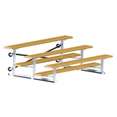 7.5 FT (3 Row - Single Foot Plank) - Tip & Roll (Powder Coated) Bleacher
