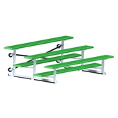 Bleacher - 7-1/2 ft. (3 Row - Single Foot Plank) - Tip & Roll (Powder Coated)