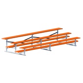 Bleacher - 15 ft. (3 Row - Single Foot Plank) - Standard, Outdoor (Powder Coated)