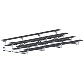 21 FT (4 Row - Single Foot Plank) - Tip & Roll (Powder Coated) Bleacher