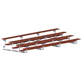 21 FT (4 Row - Single Foot Plank) - Tip & Roll (Powder Coated) Bleacher