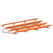 Bleacher - 21 ft. (4 Row - Single Foot Plank) - Tip & Roll (Powder Coated)