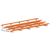 27 FT (4 Row - Single Foot Plank) - Tip & Roll (Powder Coated) Bleacher
