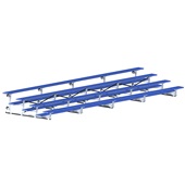 27 FT (4 Row - Single Foot Plank) - Tip & Roll  (Powder Coated) Bleacher
