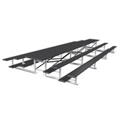 21 FT (3 Row - Single Foot Plank) - Back-To-Back (Powder Coated) Bleacher