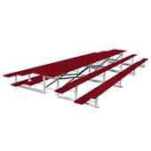 21 FT (3 Row - Single Foot Plank) - Back-To-Back (Powder Coated) Bleacher