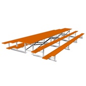 21 FT (3 Row - Single Foot Plank) - Back-To-Back (Powder Coated) Bleacher