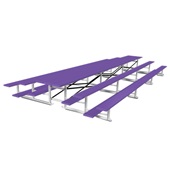 21 FT (3 Row - Single Foot Plank) - Back-To-Back (Powder Coated) Bleacher