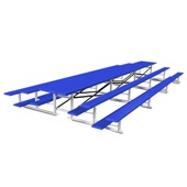 21 FT (3 Row - Single Foot Plank) - Back-To-Back (Powder Coated) Bleacher