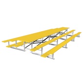 21 FT (3 Row - Single Foot Plank) - Back-To-Back (Powder Coated) Bleacher