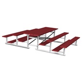 7.5 FT (3 Row - Single Foot Plank) - Back-To-Back (Powder Coated) Bleacher