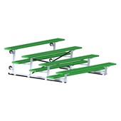7.5 FT (4 Row - Single Foot Plank) - Tip & Roll (Powder Coated) Bleacher
