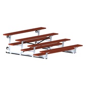 7.5 FT (4 Row - Single Foot Plank) - Tip & Roll  (Powder Coated) Bleacher