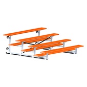 7.5 FT (4 Row - Single Foot Plank) - Tip & Roll (Powder Coated) Bleacher