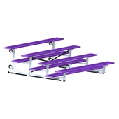 7.5 FT (4 Row - Single Foot Plank) - Tip & Roll  (Powder Coated) Bleacher