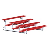 7.5 FT (4 Row - Single Foot Plank) - Tip & Roll  (Powder Coated) Bleacher