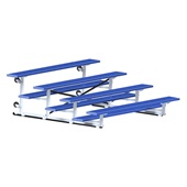 7.5 FT (4 Row - Single Foot Plank) - Tip & Roll  (Powder Coated) Bleacher