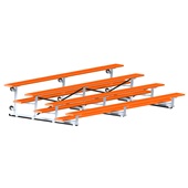 15 FT (4 Row - Single Foot Plank) - Tip & Roll (Powder Coated) Bleacher