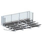 21 FT (5 Row - Double Foot Plank with Guard Rail & Aisle) - Enclosed (Powder Coated) Bleacher