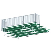 21 FT (5 Row - Double Foot Plank with Guard Rail & Aisle) - Enclosed (Powder Coated) Bleacher