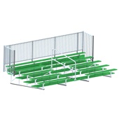 21 FT (5 Row - Double Foot Plank with Guard Rail & Aisle) - Enclosed (Powder Coated) Bleacher