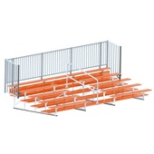 21 FT (5 Row - Double Foot Plank with Guard Rail & Aisle) - Enclosed (Powder Coated) Bleacher