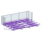 21 FT (5 Row - Double Foot Plank with Guard Rail & Aisle) - Enclosed (Powder Coated) Bleacher