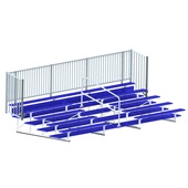 21 FT (5 Row - Double Foot Plank with Guard Rail & Aisle) - Enclosed (Powder Coated) Bleacher