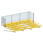 21 FT (5 Row - Double Foot Plank with Guard Rail & Aisle) - Enclosed (Powder Coated) Bleacher