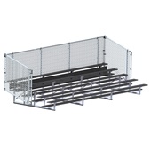 21 FT  (5 Row - Single Foot Plank with Chain Link Rail) - Enclosed (Powder Coated) Bleacher