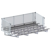 21 FT (5 Row - Single Foot Plank with Chain Link Rail) - Enclosed (Powder Coated) Bleacher