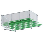 21 FT  (5 Row - Single Foot Plank with Chain Link Rail) - Enclosed (Powder Coated) Bleacher