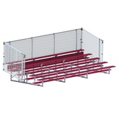 21 FT  (5 Row - Single Foot Plank with Chain Link Rail) - Enclosed (Powder Coated) Bleacher