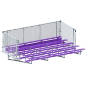 21 FT (5 Row - Single Foot Plank with Chain Link Rail) - Enclosed (Powder Coated) Bleacher
