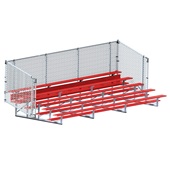 21 FT  (5 Row - Single Foot Plank with Chain Link Rail) - Enclosed (Powder Coated) Bleacher