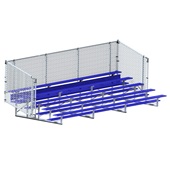 21 FT  (5 Row - Single Foot Plank with Chain Link Rail) - Enclosed (Powder Coated) Bleacher