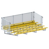 21 FT (5 Row - Single Foot Plank with Chain Link Rail) - Enclosed (Powder Coated) Bleacher