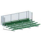 21 FT (5 Row - Single Foot Plank with Guard Rai) - Enclosed  (Powder Coated) Bleacher