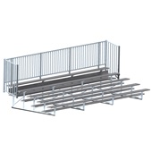 21 FT (5 Row - Single Foot Plank with Guard Rai) - Enclosed (Powder Coated) Bleacher