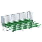 21 FT (5 Row - Single Foot Plank with Guard Rai) - Enclosed (Powder Coated) Bleacher