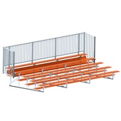 21 FT (5 Row - Single Foot Plank with Guard Rai) - Enclosed (Powder Coated) Bleacher