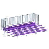 21 FT (5 Row - Single Foot Plank with Guard Rai) - Enclosed  (Powder Coated) Bleacher