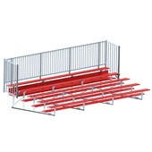 21 FT (5 Row - Single Foot Plank with Guard Rai) - Enclosed (Powder Coated) Bleacher
