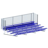 21 FT (5 Row - Single Foot Plank with Guard Rai) - Enclosed  (Powder Coated) Bleacher