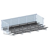 27 FT (5 Row - Single Foot Plank with Chain Link Rail) - Enclosed (Powder Coated) Bleacher