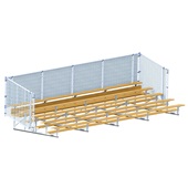 27 FT (5 Row - Single Foot Plank with Chain Link Rail) - Enclosed (Powder Coated) Bleacher