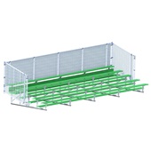 27 FT (5 Row - Single Foot Plank with Chain Link Rail) - Enclosed (Powder Coated) Bleacher