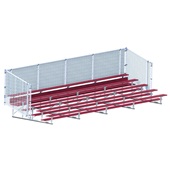 27 FT (5 Row - Single Foot Plank with Chain Link Rail) - Enclosed (Powder Coated) Bleacher