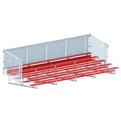 27 FT (5 Row - Single Foot Plank with Chain Link Rail) - Enclosed (Powder Coated) Bleacher